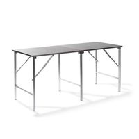 Table de Travail Pliable en Acier Inoxydable 200 x 80 x 90 cm - VEBA - Gris - Rectangulaire - Meuble de cuisine