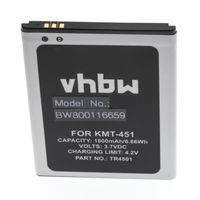 vhbw Li-Ion batterie 1800mAh (3.7V) pour téléphone portable mobil smartphone Archos 50 Titanium 4G, A50 Titanium 4G