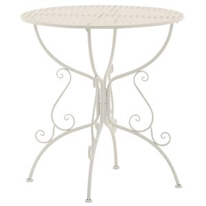 Table ronde en fer forgé blanc - SA - Antiquités décoration