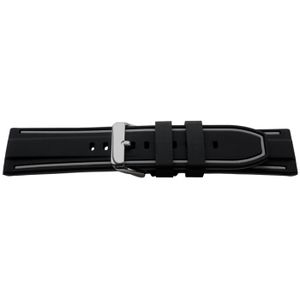 Bracelet De Montre En Silicone Bleu 20mm - Boucle Argentée - Waterproof - Parfait Pour Sports Nautiques Et Baignade
