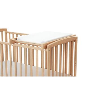 TABLE À LANGER Plan à langer bébé AT4 Essentiel Hêtre verni - Compatible avec lits 60x120cm et 70x140cm - Bois massif - Mixte