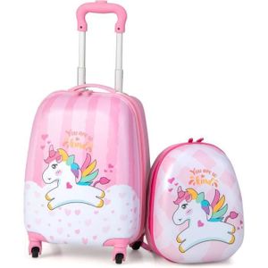 2023 Valise Enfant 5+ Ans en Coque Rigide Trottinette Pliable avec Roues  Clignotantes LED Bagage, Hauteur de Poignée Réglable, Motifs Mignons et