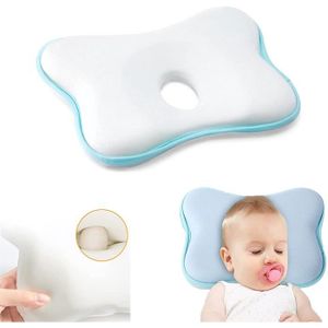 Rose Oreiller Enfant Coussin Anti Tête Plate Enfant Oreiller de Voyage Couffin Bebe Oreiller Bébé pour Garçons et Filles de 0-6 Ans Parfait pour Les Voyages