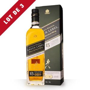 WHISKY BOURBON SCOTCH Lot de 3 - Whisky Johnnie Walker Green Label 15 An