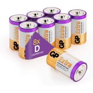 PILES Piles D Lot de 8 Piles | Extra | Batterie Type D L