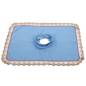 TABLE DE MASSAGE - TABLE DE SOIN Tbest Drap de lit Spa Beauty Couvre-tête de table de massage spa Couvre-lit de massage avec trou pour institut de beauté (bleu)