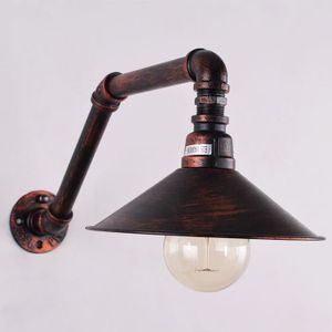 WEIWEITOE Style am/éricain Rustique Vintage t/ête de Fer Peint Support de Mur E27 Support de Lampe Angle r/églable T/ête Simple pour la Maison H/ôtel Noir,