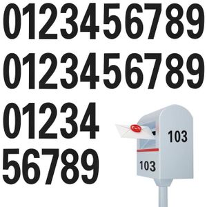 Autocollants de chiffres en vinyle noir 1 pouce autocollant étanche pour  boîte aux lettres, enseignes, fenêtre, porte, voitures, camions, maison