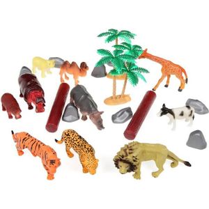 Animal sauvage jouet comprenant Zèbre Lion Tigre éléphant Girafe Leopard-Lot de 6