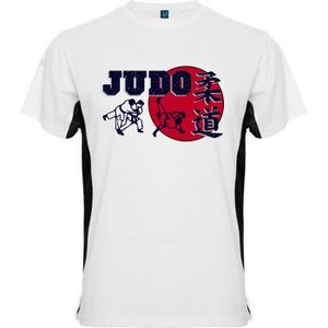 T-SHIRT MAILLOT DE SPORT T-shirt Judo Blanc et Noir - ROLY'S - Manches Courtes - Mixte - Respirant