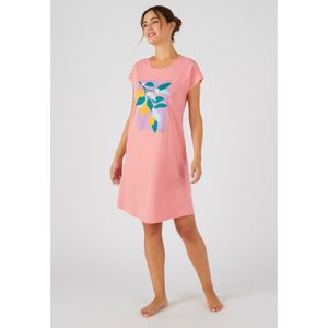 PYJAMA Chemise de nuit - Damart - Chemise de nuit en pur coton peigné - Candy Rose