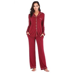 Shownicer Pyjama Femme Hiver Ensembles De Pyjama Polaire Chaud Pyjama Doux Pyjamas Manche Longue Vêtements De