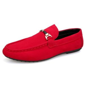 Mocassin homme shop rouge daim