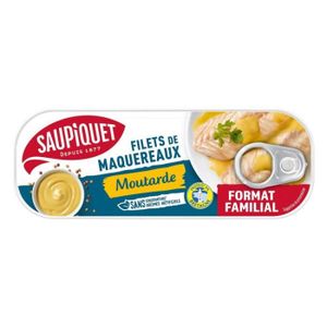 SARDINES MAQUEREAUX SAUPIQUET - Filets De Maquereaux Moutarde 226G - L