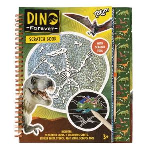 LIVRE DE COLORIAGE Cahier à gratter et à dessiner Totum Dino Forever 