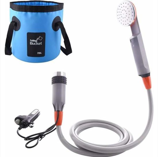 Douche De Camping Zooma – Pompe Submersible, Batterie 2200mAh, 2 Pommeaux, Portable, Pour Extérieur