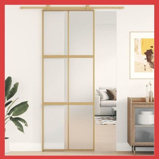 Porte Coulissante En Verre Dépoli FIP 70x210 Cm - Chariots Capacité 120 Kg