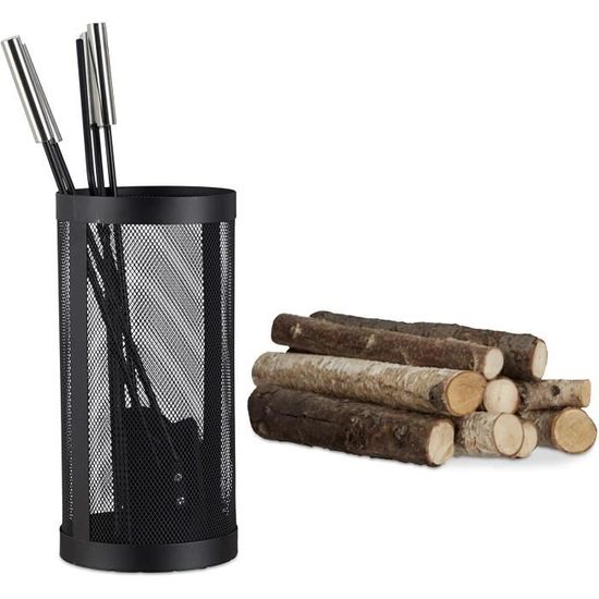Kit de nettoyage de brosse en acier inoxydable or bois outils de cheminée ensemb