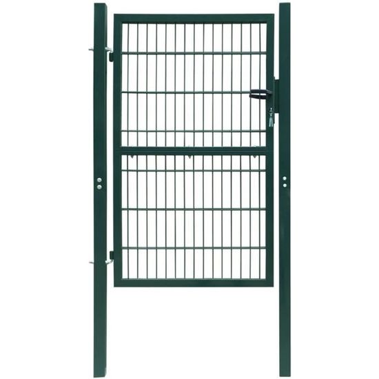 🎋9896Luxueux Magnifique-Portillon grillagé Portail de clôture-Porte de jardin 2D (simple) -Vert 106 x 170 cm