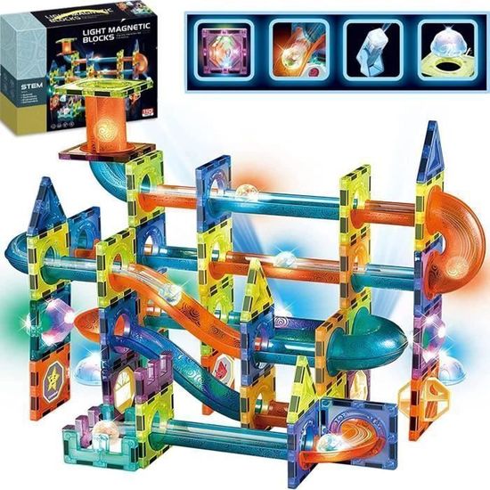 AQXONG 48 Pièces Bâtons Magnétiques Colorés – Construction 3D Éducative – Cadeau Filles Garçons 3-12 Ans
