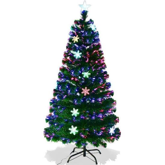 GOPLUS Sapin de Noël Artificiel Optique 180CM avec Socle,Décoration de