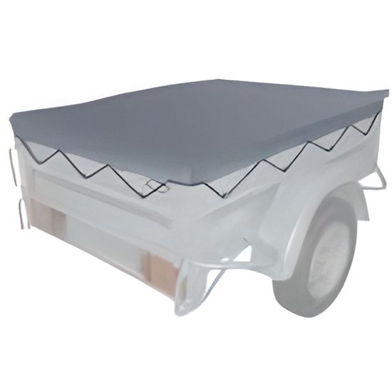 Bâche Remorque 115x105x10 Cm - PVC 640 G/m² étanche - Renforcée Aux Angles - Fabrication Française - Gris