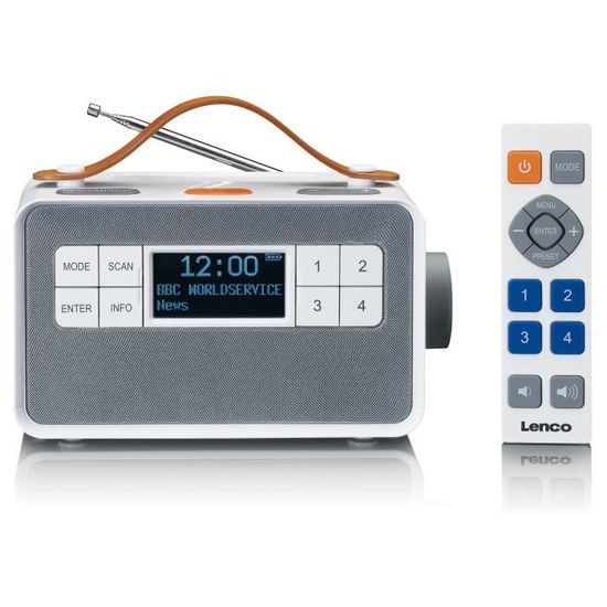 Lenco PDR-065WH - Radio portable DAB+/ FM avec fonction "EASY" - Blanc