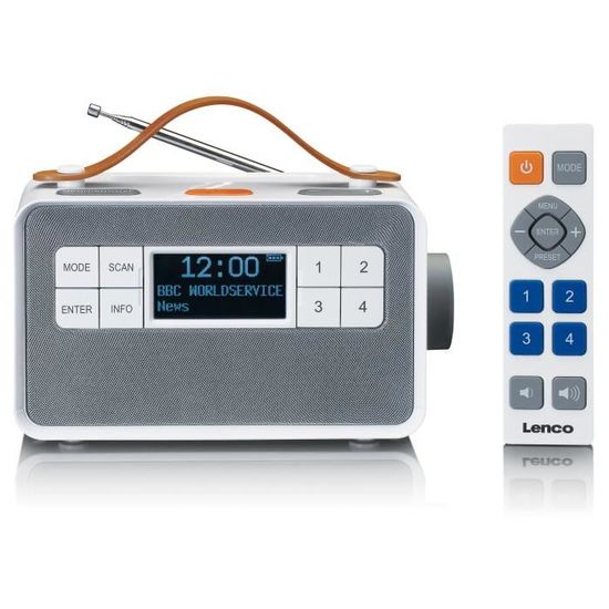 Radio Portable FM/DAB+ AKOR Blanche - Bluetooth 5.0 - Autonomie 5h - Idéale Pour Maison Et Extérieur