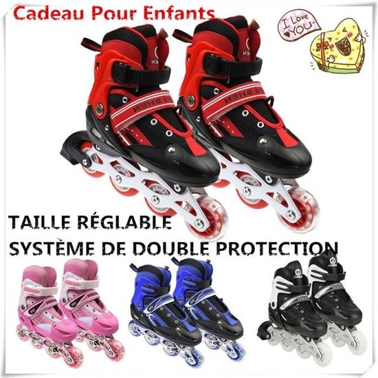 Enfants hommes femmes patins à roues alignées abec-7 roulements,8 roues