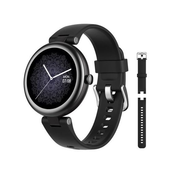 SHANG WING LYNN Montre Connectée Femme Smartwatch Ronde Petite Taille 1,09 Pouces Podometre Cardio SpO2 Multisport Cycle Menstruel