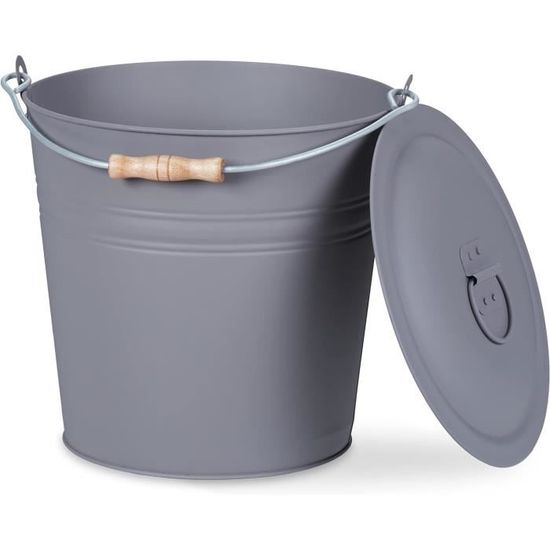 Seau a charbon avec pelle - 65 l fer cheminee et barbecue