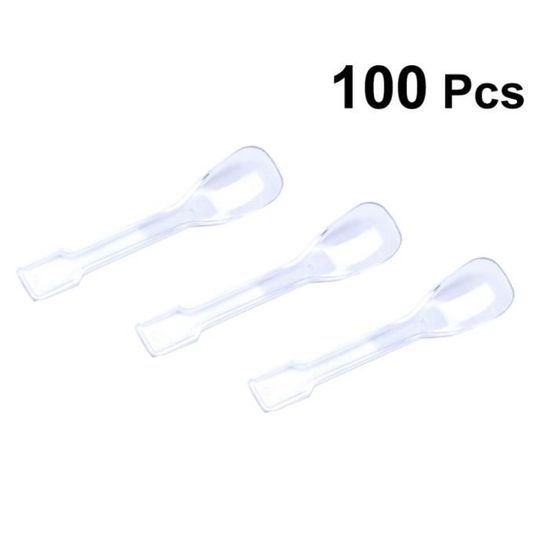 100 Cuillères En Plastique Transparent 10 Cm - Réutilisables, Lavables, Pour Desserts, Gâteaux, événements