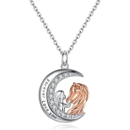 VANA Fine Coeur Collier pour Femmes Pendentif Lien Chaîne Amour 925 En Argent St