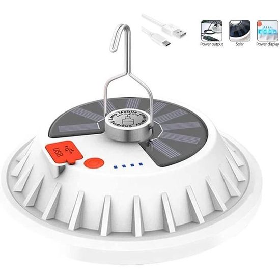Lampe De Camping Vegena Rechargeable USB-C - 2 Modes Lumineux, étanche IP44, Crochet, Idéale Tente Et Extérieur