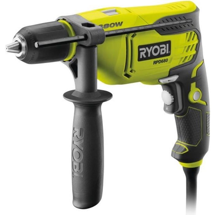 Perceuse à percussion RYOBI - 680W - Mandrin auto-serrant 13mm - Cadence de frappe 0-51000 cps/min