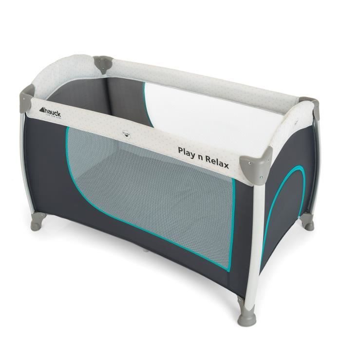 Lit Parapluie Bébé Hauck Play N Relax - 120x60 Cm Avec Matelas, Moustiquaire Et Table à Langer - Bleu Foncé