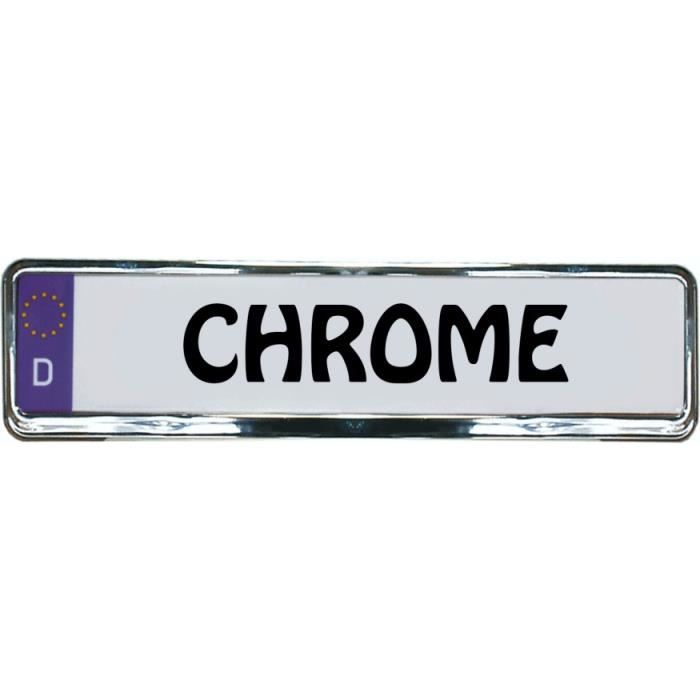 Cadre pour plaque d'immatriculation design chrome, 1 pièce