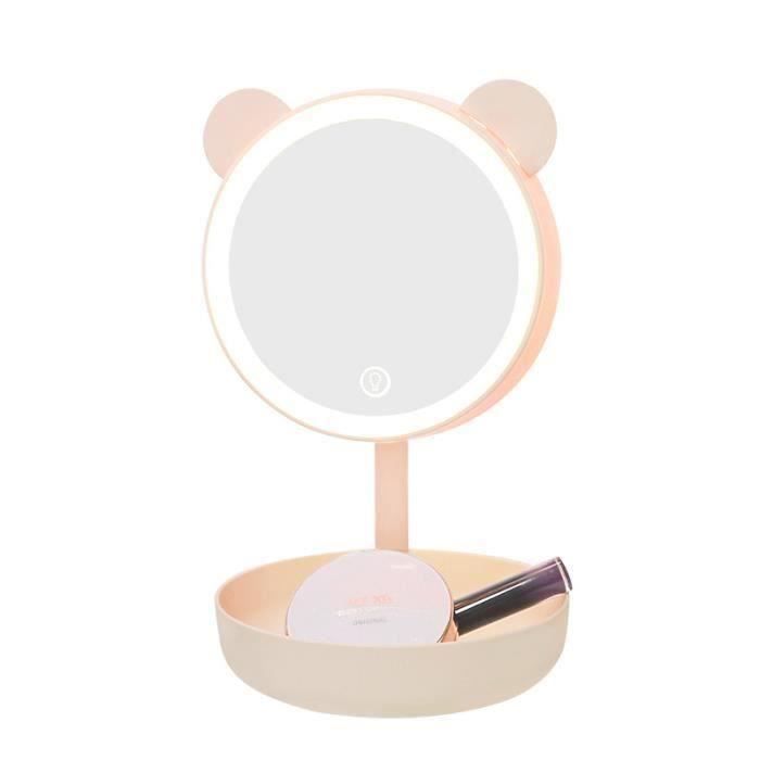 Miroir de maquillage avec la lampe LED de vanité d'oreille d'ours avec des veilleuses Rose la35163