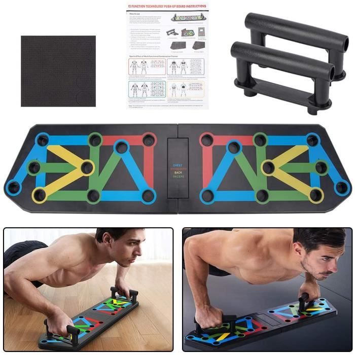 aiface 13 en 1 Push Up Musculation Push Up Board Multifonctionnelle Pliable Poignée de Pompe Appareil Musculation pour Entraînement