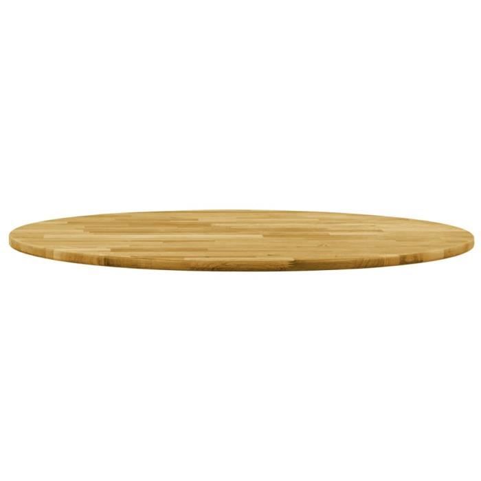 Le meilleur* -863025- Plateau Pour Table - Dessus de table Bois de chêne massif Rond 23 mm 800 mm Plateau Pour Table