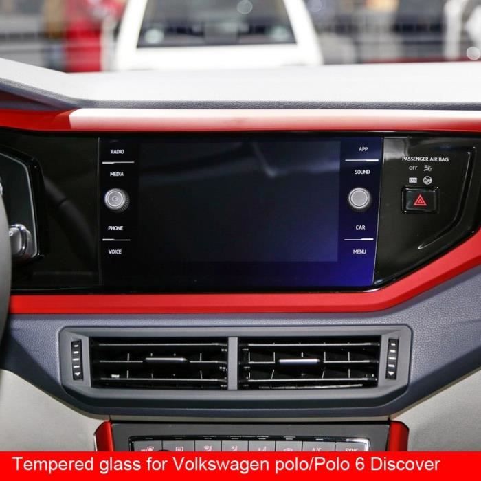 Amenagement Interieur,Film en verre trempé 9H, écran 8 pouces, navigation GPS pour Volkswagen vw polo-VW Polo 6 Discover Media