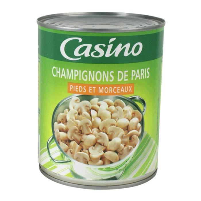 CASINO Champignon de Paris Pieds Morceaux 460g