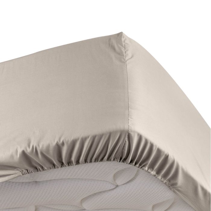 CDaffaires Drap housse lin 160 x 200 cm en percale bonnet de 30 cm