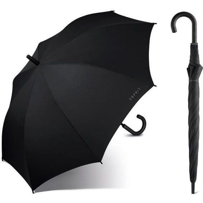 Esprit - Parapluie canne droit automatique homme Long AC (gentslongac) checkblack 50153 taille 92 cm