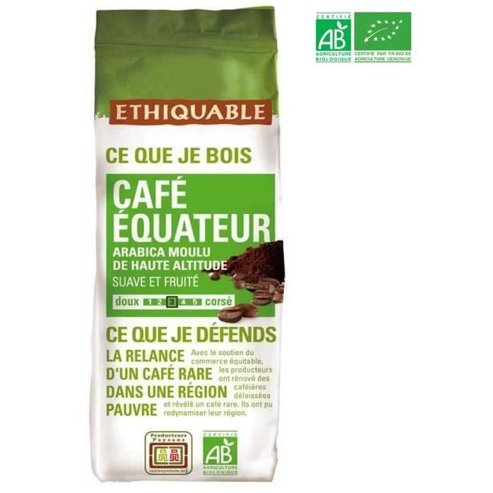ETHIQUABLE Café moulu Arabica Equateur Bio - 250 g