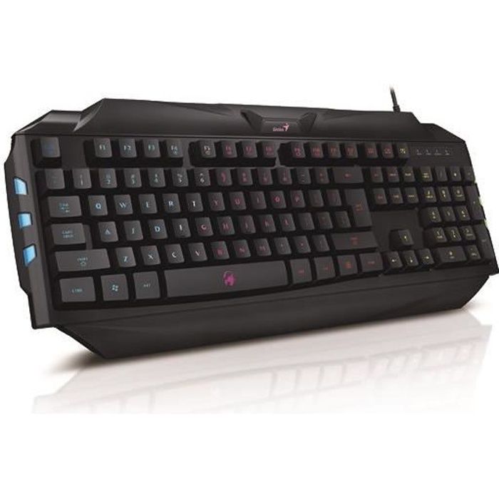 GENIUS Clavier Gamer Scorpion K5 - Filaire - Rétroéclairé 7 couleurs - Windows 10 / 8.1 / 8.0 / 7.0 /Vista / XP - Noir