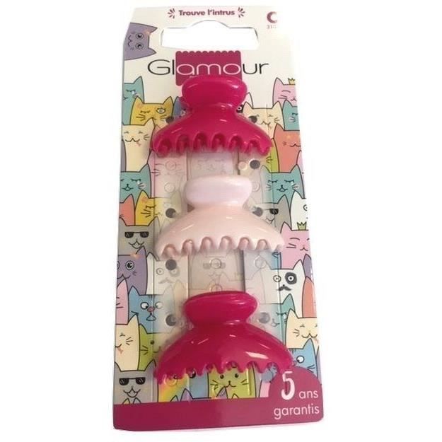 Glamour Mademoiselle Pinces cheveux fantaisie lot x3