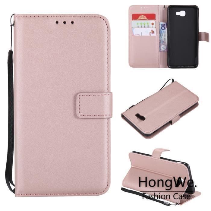 Housse Samsung Galaxy J3 2016 Etui de luxe Portefeuille Rétro Avancé Antichoc pour Samsung J310 Housse Luxe Rose Or - HongWe.
