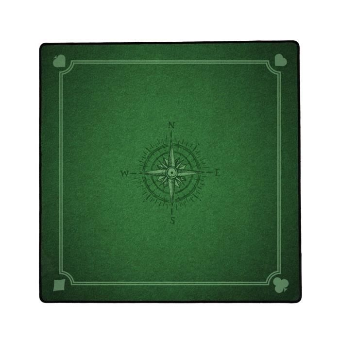 Tapis de Jeux Cartes Vert 76 x 76 cm - Immersion Haute Qualité pour jeu de societe