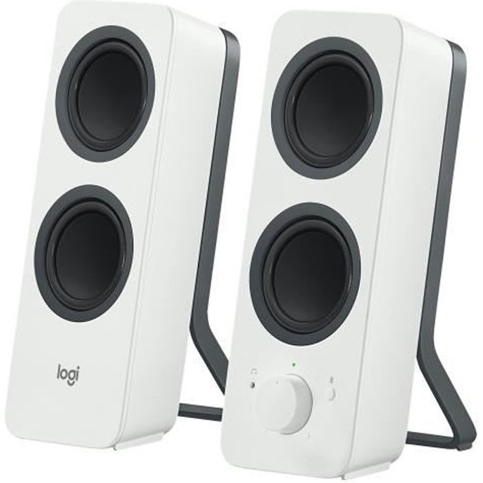 Logitech Z207 Haut-parleurs pour PC canal 2.0 sans fil Bluetooth 5 Watt (Totale) blanc